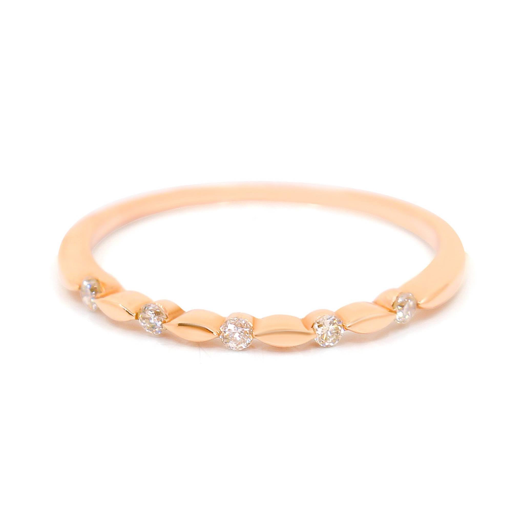 Gold Spaced Diamond Ring - 14kt Gold - Monisha Melwani Jewelry