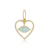 Gold Open Evil Eye Heart Pendant - 14kt Gold - Monisha Melwani Jewelry