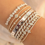 Round Diamond Tennis Bracelet - 18KT Gold - Monisha Melwani Jewelry