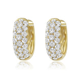 Gold Double Sided Diamond Hoop Earring - 14KT Gold - Monisha Melwani Jewelry