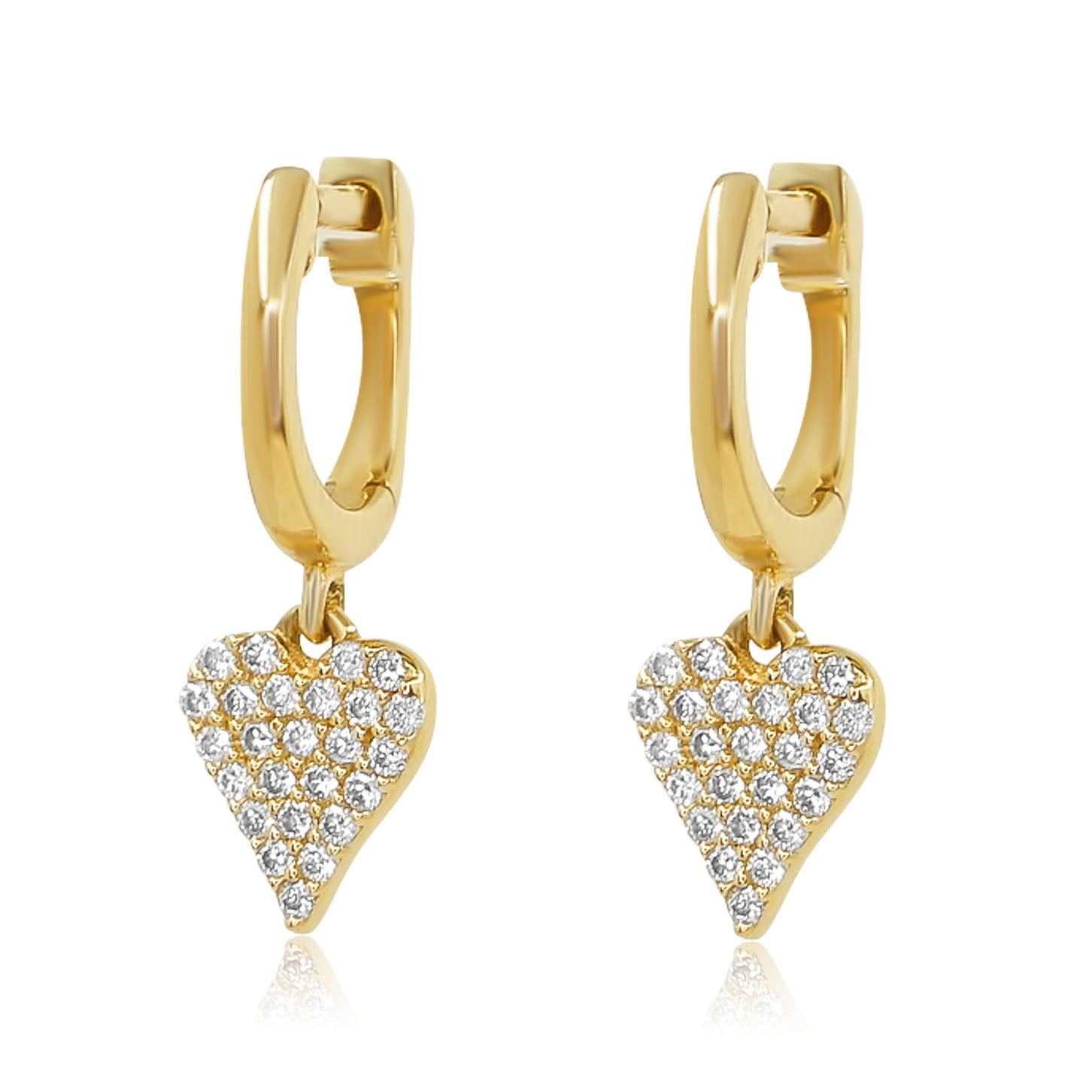 Elegant Diamond Heart Earrings
