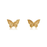 Gold Butterfly Stud Earring-14kt Gold-Monisha Melwani Jewelry
