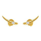 Gold Diamond Climber Earring-14kt Gold-Monisha Melwani Jewelry