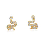Gold Mini Snake Diamond Earrings - 14kt Gold - Monisha Melwani Jewelry