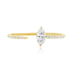 Gold Diamond Pear Open Ring - 14kt Gold - Monisha Melwani Jewelry