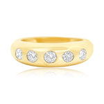 Gold Multi Diamond Dome Ring - 14kt Gold - Monisha Melwani Jewelry