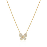 Gold Pave Diamond Butterfly Necklace - 14kt Gold - Monisha Melwani Jewelry