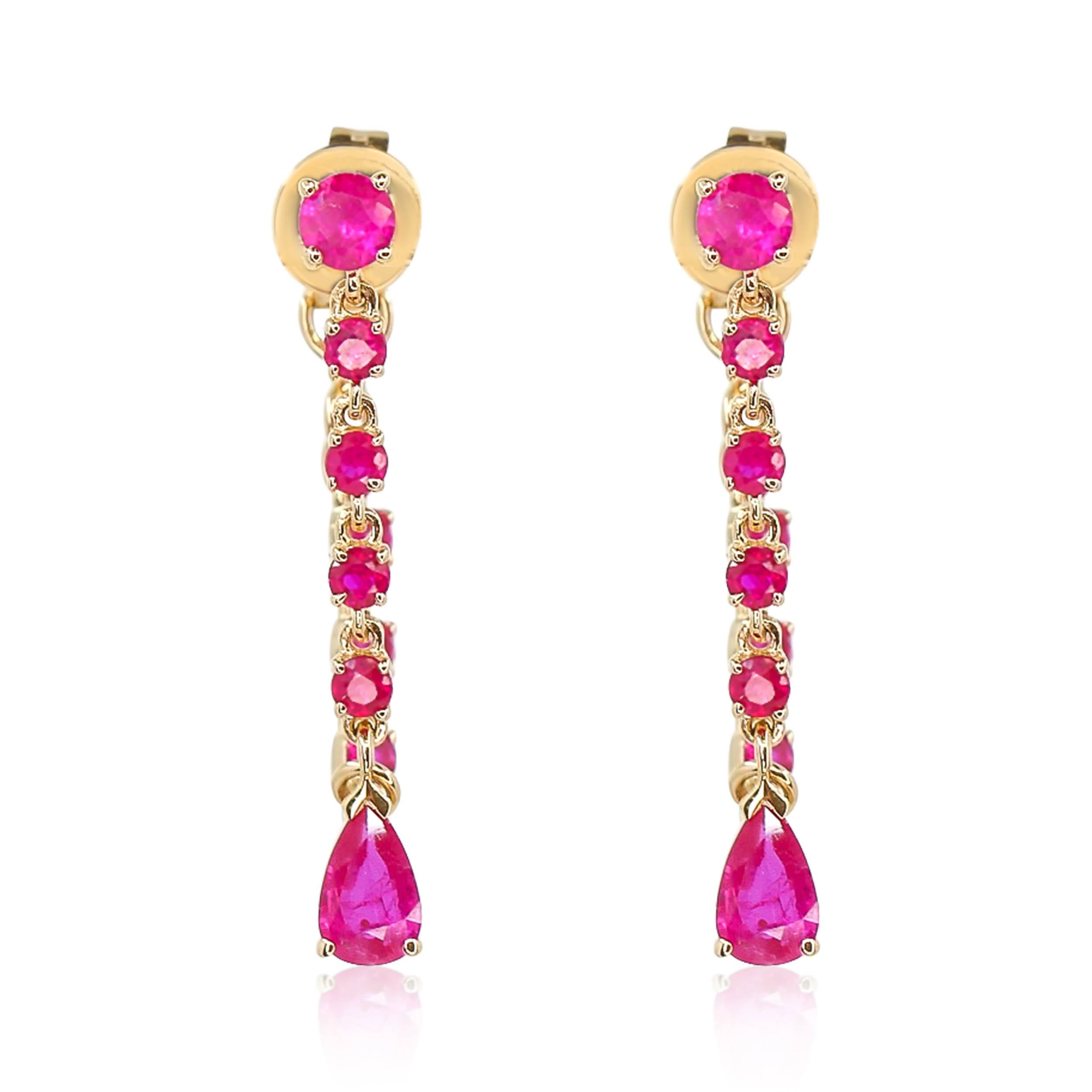 Gold Ruby Loop Earring - 14kt Gold - Monisha Melwani Jewelry