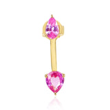 Gold Pink Sapphire Pear Earring Jacket