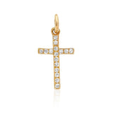 Gold Diamond Cross Charm