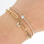 Pear-Shaped Diamond Tennis Bracelet - 18KT Gold - Monisha Melwani Jewelry