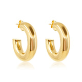 Gold Hollow Dome Hoops