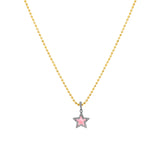 Sterling Silver Pink Enamel Star Charm - 14kt Silver - Monisha Melwani Jewelry