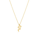 Gold Snake Drop Necklace - 14KT Gold - Monisha Melwani Jewelry