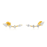 Gold Diamond Multi Shape Ear Climber Earring