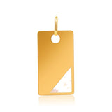 Gold Rectangle Mother of Pearl Tag Pendant