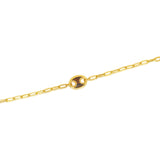 Gold Tiger Eye Mariner Puff Link Bracelet