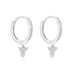 Gold Drop Trio Diamond Hoop Earring - 14KT Gold - Monisha Melwani Jewelry