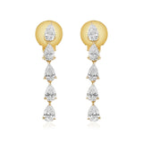 Gold Pear Diamond Drop Earrings