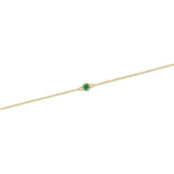 Gold Single Emerald Bezel Bracelet