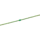 Gold Emerald Square Tennis Bracelet