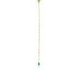 Gold Two-in-One Diamond and Emerald Lariat Necklace