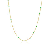 Gold Dainty Green Enamel Chain Necklace