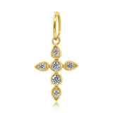 Gold Diamond Bezel Cross Pendant