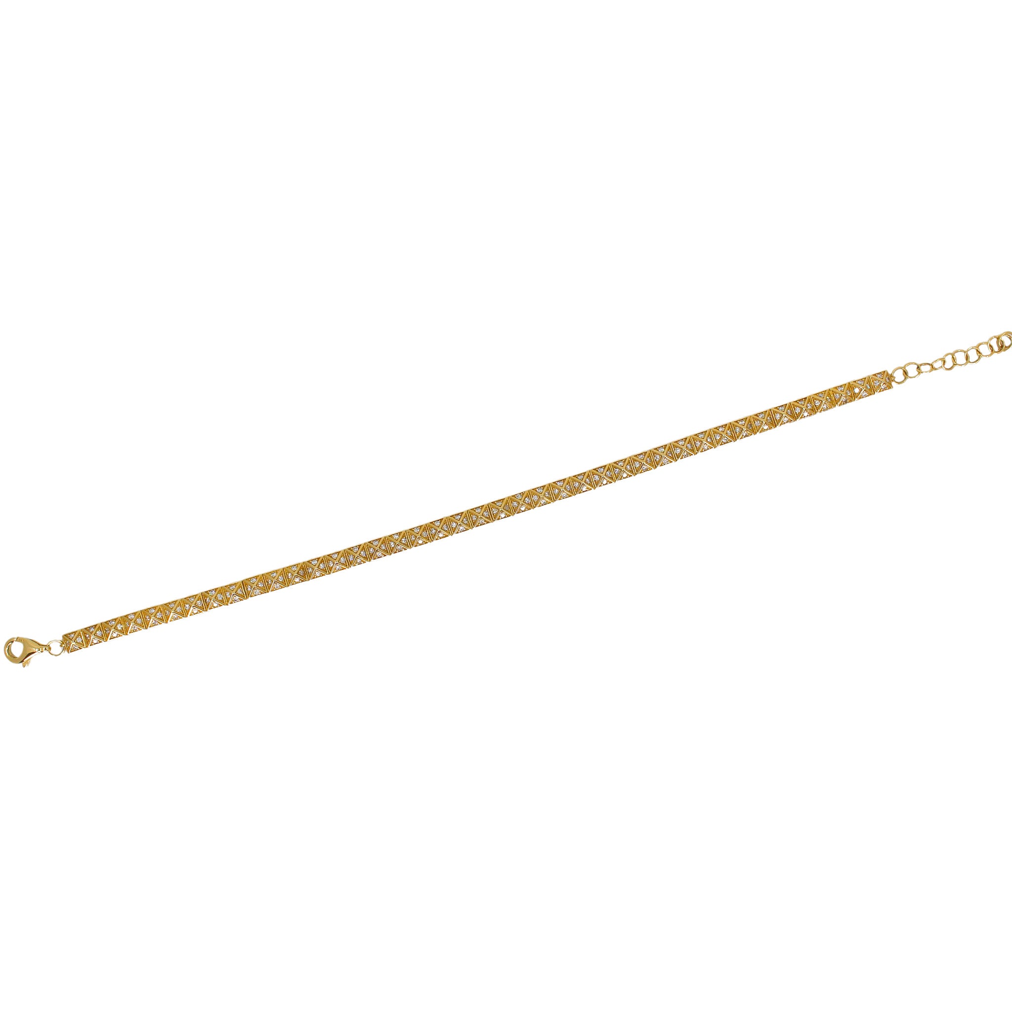Gold Diamond Pyramid Bracelet - 14KT Gold - Monisha Melwani Jewelry