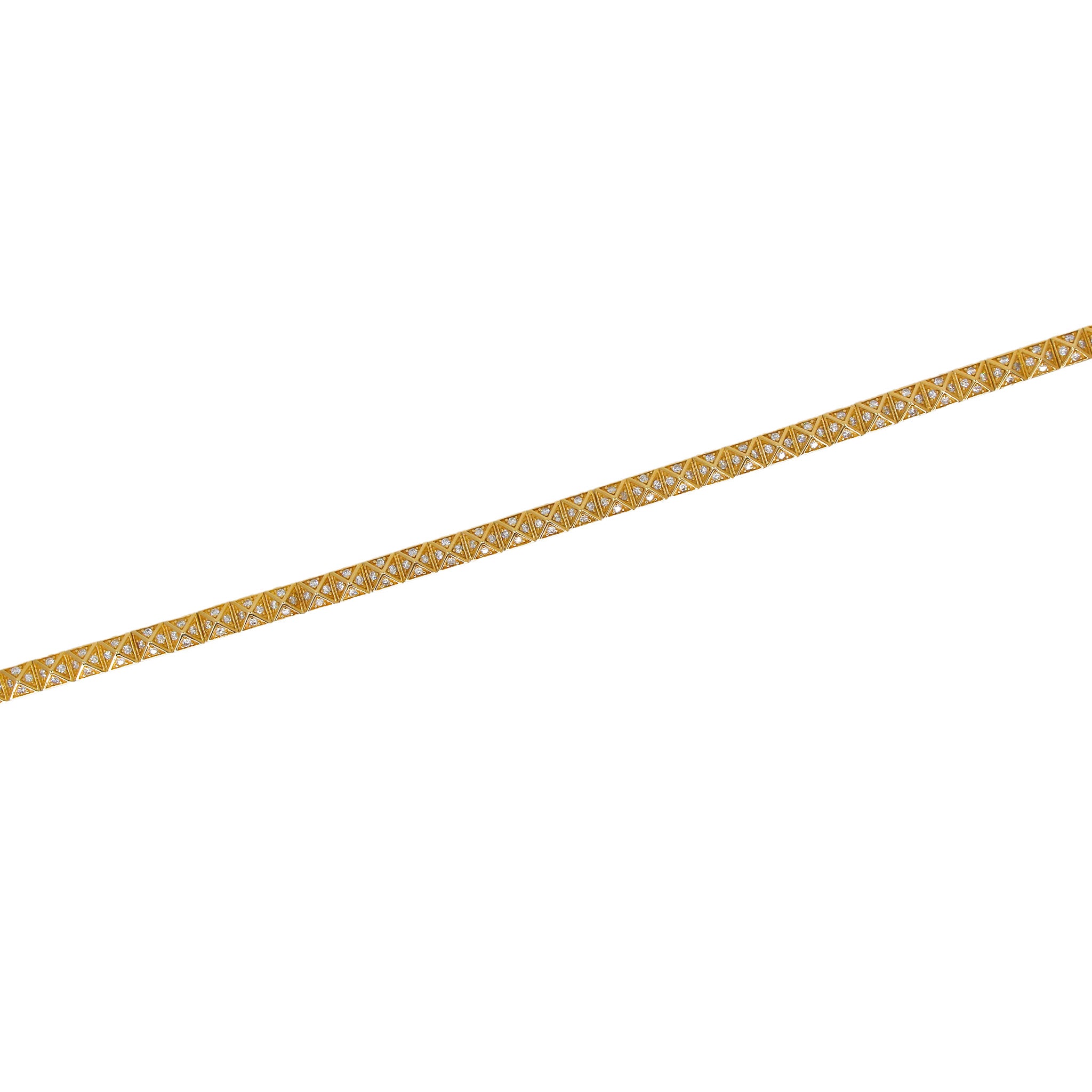 Gold Diamond Pyramid Bracelet - 14KT Gold - Monisha Melwani Jewelry