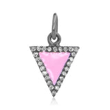Sterling Silver Pink Enamel Triangle Charm Pendant