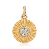 Gold Round Diamond Charm Pendant
