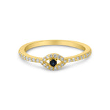 Gold Diamond Sapphire Evil Eye Ring