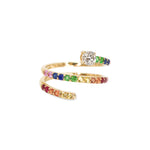 Gold Rainbow Diamond Wrap Ring - 14kt Gold - Monisha Melwani Jewelry