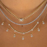 Gold Multi Drop Diamond Necklace