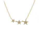 Gold Diamond Three Star Necklace - Yellow Gold - Monisha Melwani Jewelry