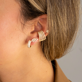 Gold Mini Diamond Fan Earring - 14KT Gold - Monisha Melwani Jewelry