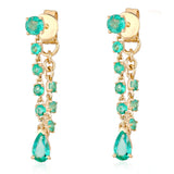 Gold Emerald Loop Earring - 14KT Gold - Monisha Melwani Jewelry