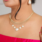 Gold Diamond Heart Tennis Necklace