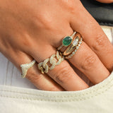 Gold Diamond Oval Emerald Ring