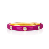 Diamond Berry Enamel Stacked Ring - Monisha Melwani Jewelry