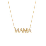 Gold Diamond Word Mama Necklace