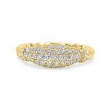 Gold Pave Diamond Dome Ball Ring
