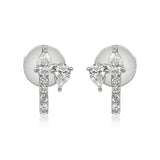 Gold Diamond Double Pear Half Hoop Earring