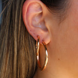 Rose Gold Tube Hoop Earrings