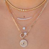 Gold Diamond Clasp Link Chain Necklace