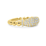 Gold Pave Diamond Dome Ball Ring