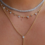 Gold Diamond Cuban Link Chain Necklace by Monisha Melwani Fine Jewelry