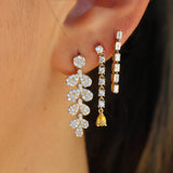 Gold Diamond Drop Earring with Yellow Sapphire Pear Drop