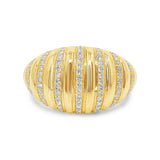 Gold Diamond Lined Dome Ring